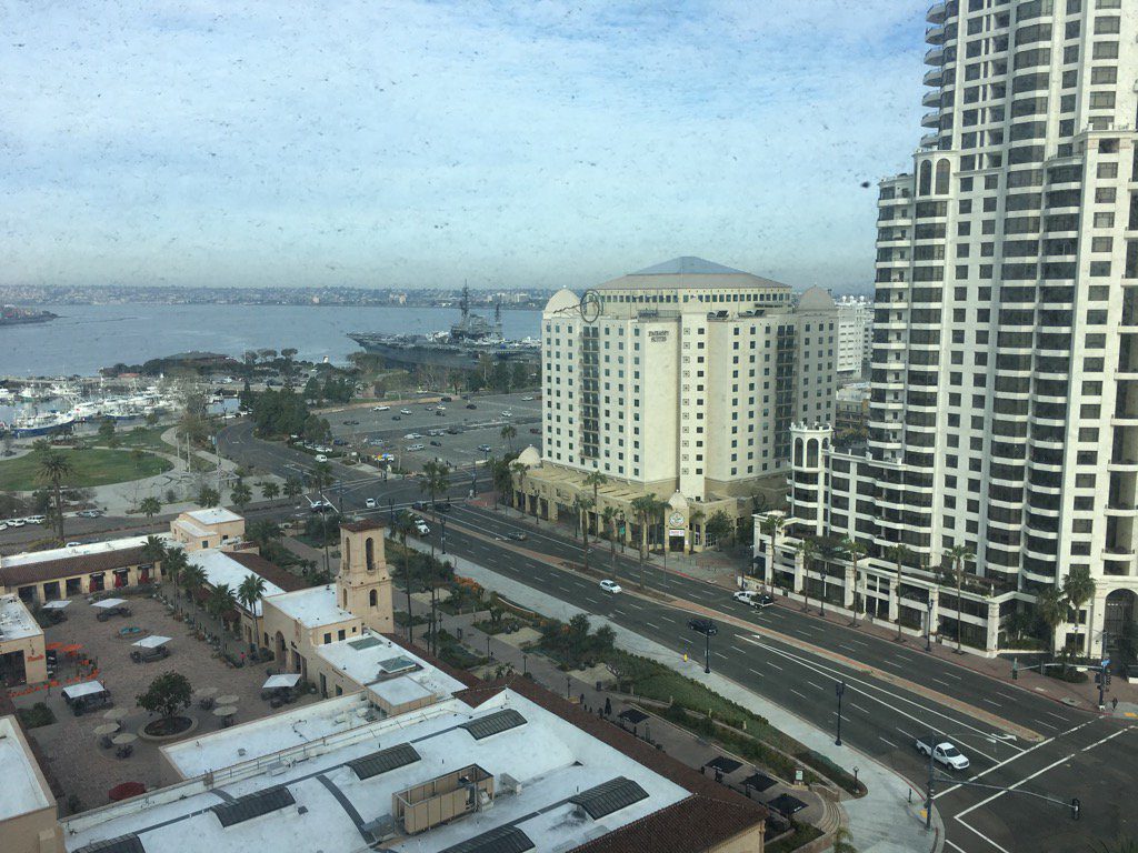 View out window of Grand Manchester Hyatt