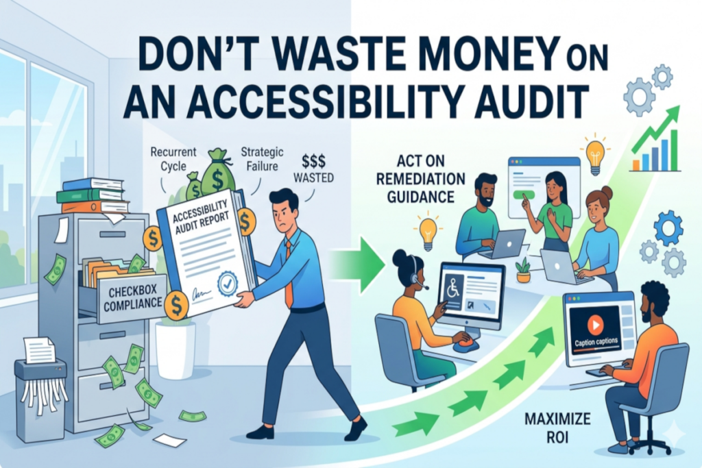 Don't Waste Money on an Accessibility Audit - if you are not going to act on remediation guidance, thereby maximize ROI