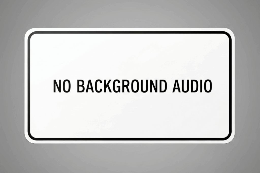 Sign with No Background Audio text