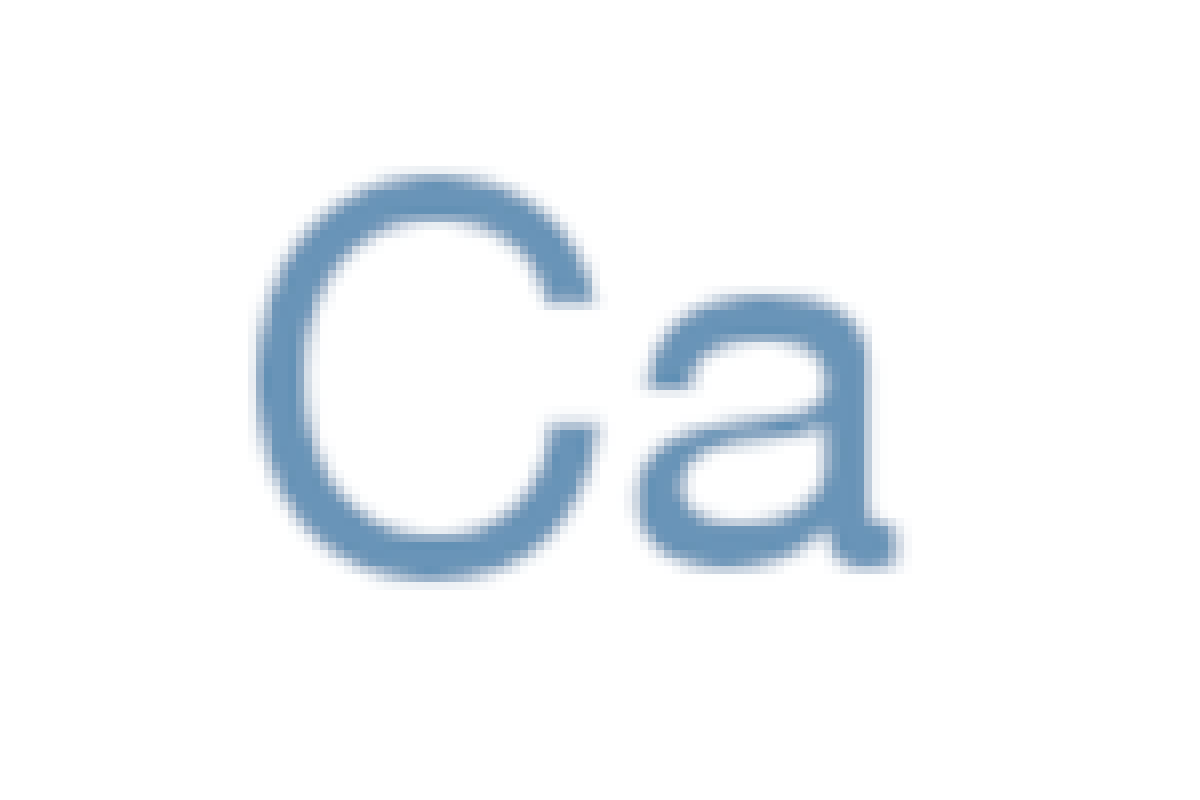 Images of Text, with the letters C and A pixelated, in a medium blue color