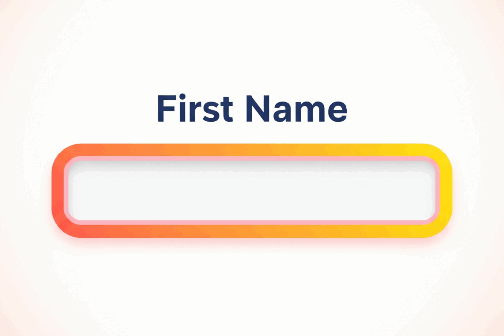 An form field with the word First name above the field