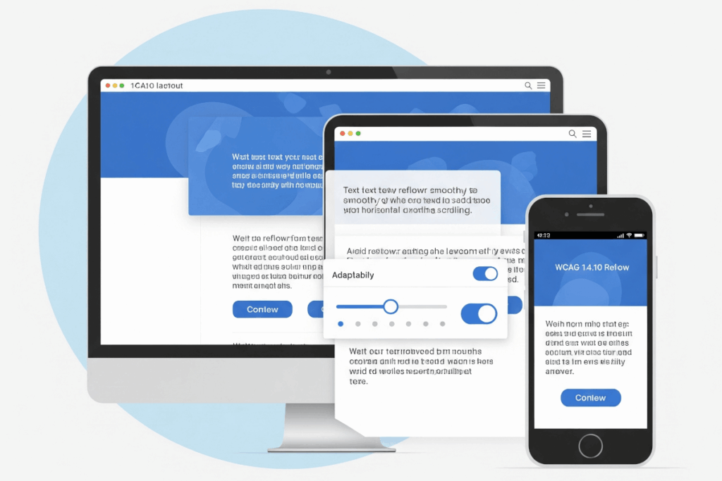 A web page shown at a desktop, tablet and mobile viewports