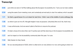 Example of a video transcript