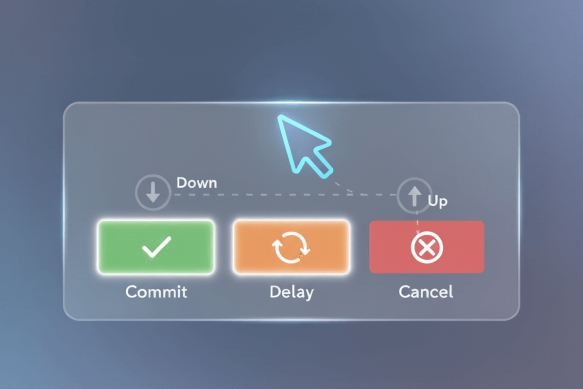 The different states of mouse pointer cancellation